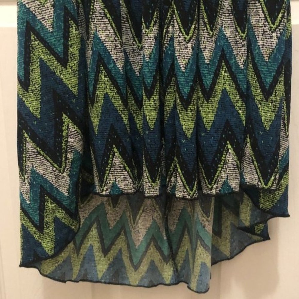 BCX High-Low Blue & Green Halter Tie Dress - Picture 3 of 6